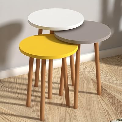 Home canvas rome – ensemble de tables basses gigognes en trois pièces