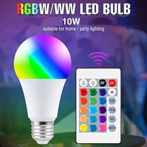 Ampoule royal apex à couleur changeante avec télécommande 10 w, ampoules led à intensité variable, culot à vis e27, rvb et blanc chaud doux, 16 choix de couleurs pour la décoration de la maison, la chambre, la danse, la scène, etc. (lot unique). Diaytar Sénégal : Diversité produits, unité de prix bas