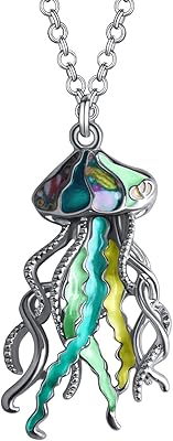 Collier pendentif méduse mignon en alliage de zinc émaillé lunio, cadeau de bijoux