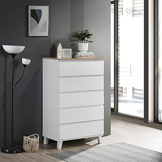 Commode home box à 5 tiroirs avec pieds de cultorp plus, taille 40