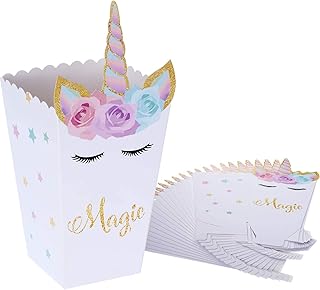 Boîtes à bonbons en papier licorne 24 pièces, boîtes à collations à pop-corn