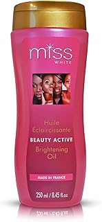 Huile éclaircissante pour la peau claire et blanche de miss white, 250 ml
