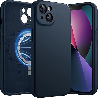 Coque magnétique en silicone jetek pour iphone 13 6,1 pouces, compatible avec magsafe