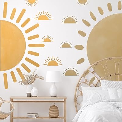 20 pièces autocollants muraux boho demi-soleil grande taille autocollants muraux en vinyle amovibles