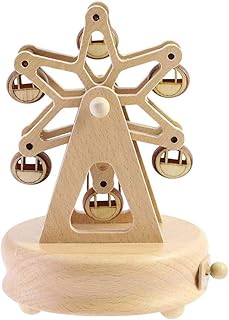 Zhcwt jolie boîte à musique en bois de qualité avec grande roue