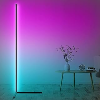 Lampadaire d'angle aminac rgb lampes modernes à couleurs changeantes lampe sur pied