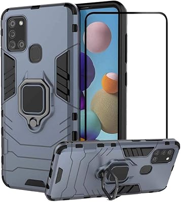 Coque pour samsung galaxy a21s second spring avec protecteur d'écran en verre trempé