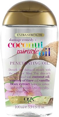 Huile de noix de coco miracle extra-forte ogx pour cheveux secs, 100 ml