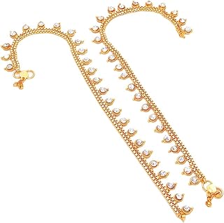 Bracelet de cheville payal indien traditionnel simple fait à la main en zircone