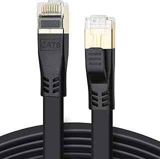 Câble ethernet cat 8, 1,83 m haute vitesse 40 gbps 2000 mhz plat