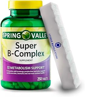 Spring valley, complément alimentaire en comprimés de complexe super vitamine b, complexe b - 250 unités + pilulier 7 jours inclus (paquet de 1). Plus de choix, moins de dépenses avec Diaytar