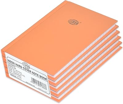 Cahier à couverture rigide fis neon, 5 pièces, taille a6, safran, fsnba6n240