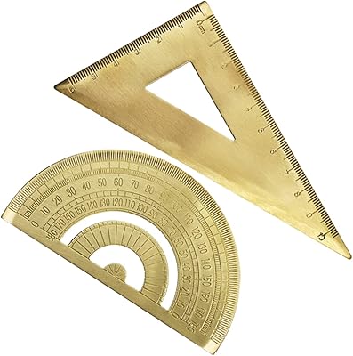 Stobock architectes dessinant des règles en demi-cercle en métal, ensemble de papeterie dorée