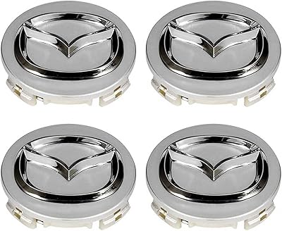 4 pièces taoco argent 56 mm/2,2" enjoliveurs de roue compatibles mazda, enjoliveurs