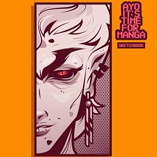Carnet de croquis sur le thème du manga orange 8,5 x 8,5
