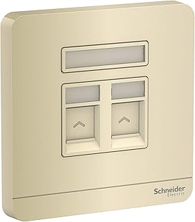 Schneider electric avataron sur plaque murale dorée e8332rjs_wg - 2 claviers avec obturateur