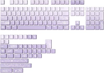 Unzil purple ppt sub keycaps, 141 touches ppt complètes personnalisées avec extracteur