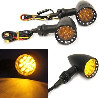 2 pièces ambre cnc moto balle led clignotant indicateur clignotant avant arrière lumière compatible avec honda harleyyamaha suzuki kawasaki. Diaytar : Des offres irrésistibles chaque jour