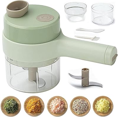 Ensemble de coupe-légumes électrique portatif 4 en 1, mini hachoir électrique sans fil