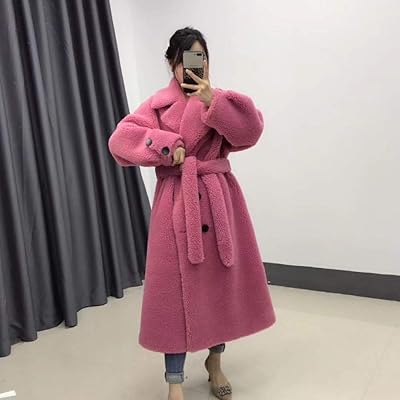 Doudoune femme veste longue avec ceinture col à revers femme chaud