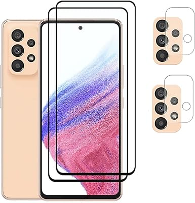 Compatible avec le protecteur d'écran samsung galaxy a53 5g. [2+2] protecteur d'objectif d'appareil