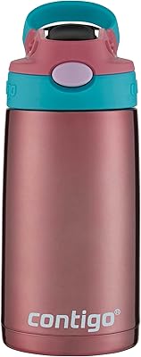 Bouteille d'eau pour enfants contigo aubrey en acier inoxydable avec couvercle anti-déversement, bouteille