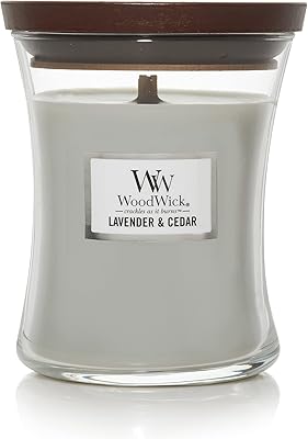 Bougie sablier moyenne à mèche de bois, lavande et cèdre, 9,7 oz