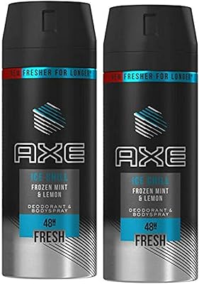 Déodorant axe ice chill en spray pour homme, 150 ml, lot de 2