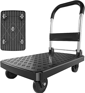 Chariot à pousser pliable plate-forme manuelle robuste chariot de camion avec poids