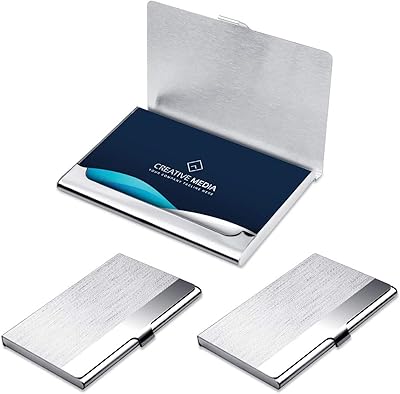 Castowave 3 pièces étui pour cartes de visite en acier inoxydable porte-cartes