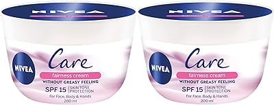 Crème de soin nivea fairness prévient les peaux foncées spf 15, pot 200