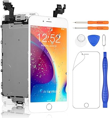 Yodoit pour iphone 6 plus écran de remplacement tactile lcd verre numériseur assemblage complet caméra bouton d'accueil capteur de proximité écouteur + kit d'outils 5,5 pouces (blanc). Diaytar : Des offres irrésistibles chaque jour