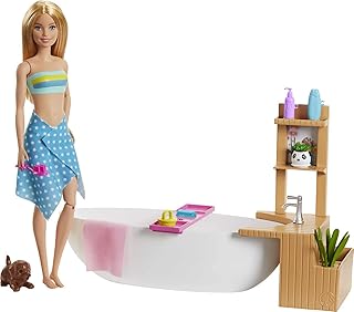 Poupée de bain barbie fizzy et ensemble de jouets, blonde, avec baignoire, chiot et plus gjn32. Achetez malin avec Diaytar Sénégal, votre partenaire shopping 100% digital