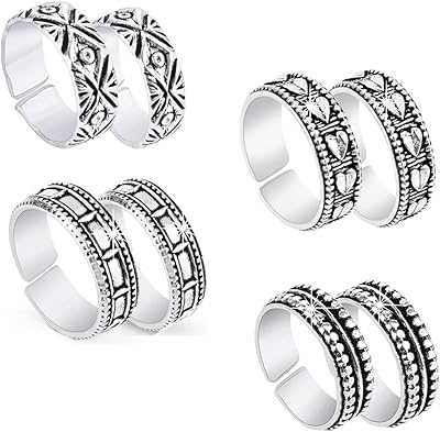 Bague d'orteil en argent allemand oxydé pour femmes et filles de yellow chimes
