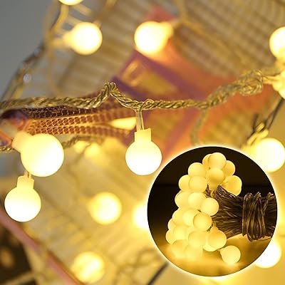 Série de lumières clignotantes à piles beauty home, 2 modes blanc chaud étanche
