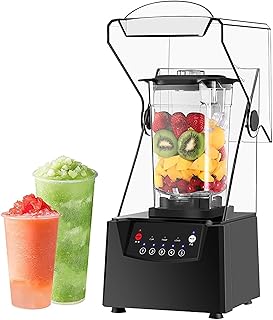 Mélangeur de comptoir, mélangeur à smoothie multifonction insonorisé commercial 2l, avec 5 préréglages