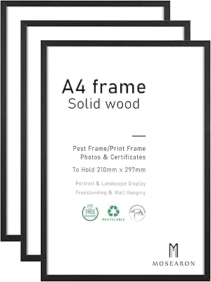 Cadre photo a4, cadre photo noir 21 x 30 cm, cadre de certificat