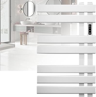 Chauffe-serviettes électrique pour salle de bain, chauffe-serviettes électrique avec minuterie, commande tactile intelligente