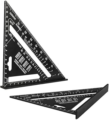 Règle d'angle triangulaire en alliage d'aluminium de 7 pouces, outil de mesure