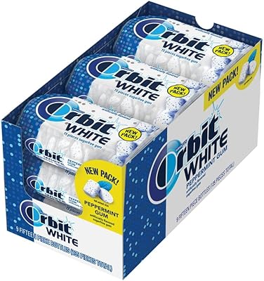 Orbit gomme à mâcher sans sucre la menthe poivrée blanche 15 pièces (paquet de 9). Diaytar Sénégal : Qualité garantie, prix imbattables, livraison rapide