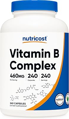 Complexe de vitamines b haute puissance nutricost avec c, 460 mg, 240 gélules