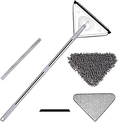Ensemble de vadrouille à poussière en microfibre pour nettoyage des murs, aspirateur triangulaire