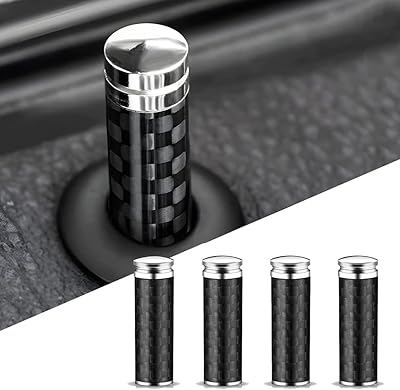 Revhk poignées de serrure de porte de voiture en fibre de carbone couvre-goupilles