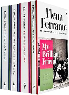 Coffret de 4 livres de la collection du quatuor napolitain elena ferrante