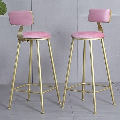 Chaise de bar rembourrée en flanelle avec pieds en métal, chaise de bar