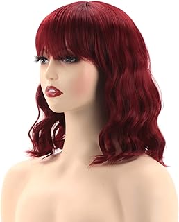 Perruque rouge dayoung avec frange pour femmes noires et blanches, perruque de cosplay