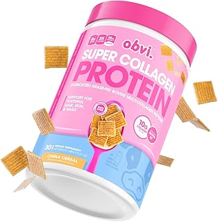 Peptides de collagène obvi, poudre de protéines, céto, sans gluten et sans produits laitiers, peptides de collagène bovin hydrolysés nourris à l'herbe, soutient la santé intestinale, des cheveux, une peau et des ongles sains (30 portions, céréales cinna). Diaytar : Où vos envies rencontrent votre budget