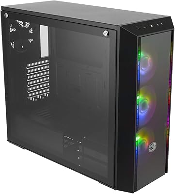 Tour moyenne colormaster masterbox pro 5 argb atx avec conception réglable jusqu'à 10,5", panneau avant miroir foncé, verre trempé, trois ventilateurs d'éclairage argb 120 mm. Plus de choix, moins de dépenses avec Diaytar