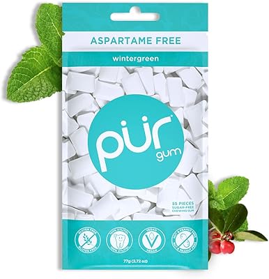 Pur 830028000887 gomme pur gum wintergreen, 80 grammes - 60 pièces par paquet
