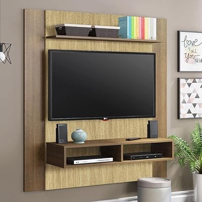Panneau tv madisa pour tv jusqu'à 50 pouces, bois - 130 x 136